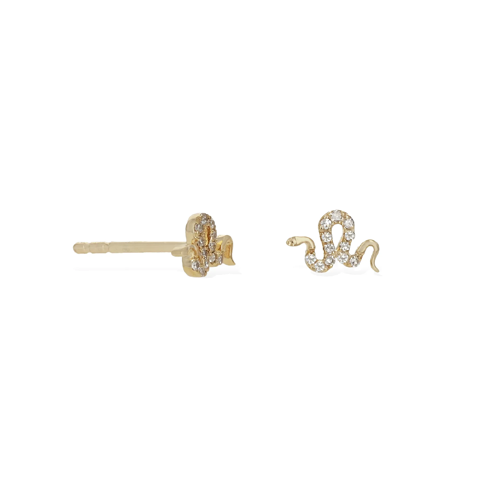 Diamond Snake Stud Earrings