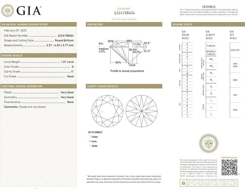 Diamond Studs GIA Certified 2.07ct Earrings 14kt