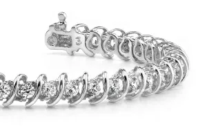 Diamond Swirl Link Lab-Grown Diamond Tennis Bracelet with 4.00 ct.(finished) 3mm