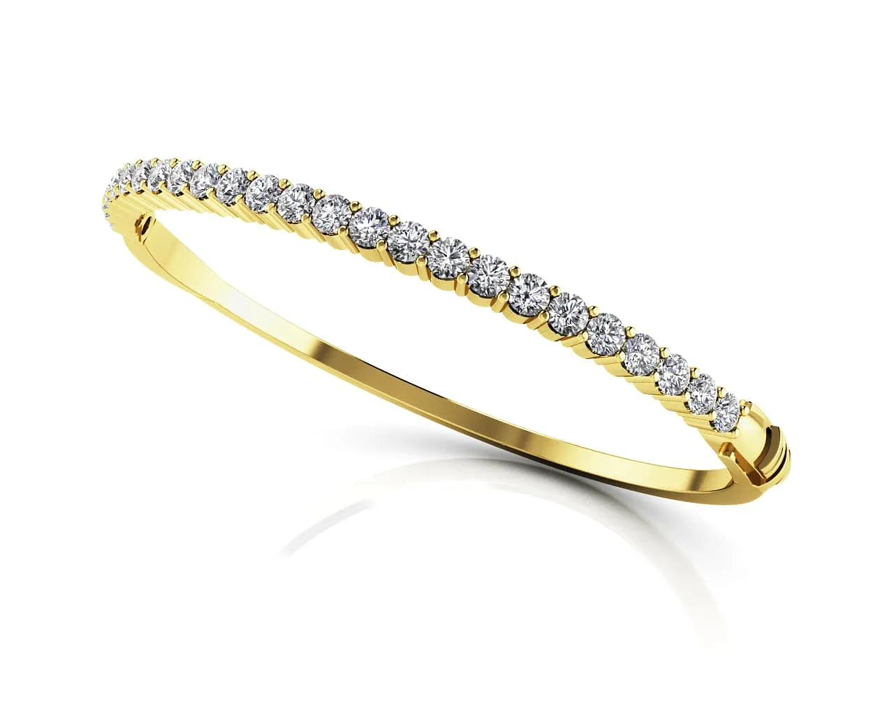 Diamond Top Lab-Grown Diamond Bangle with 1.44 ct.(finished) 2.6mm