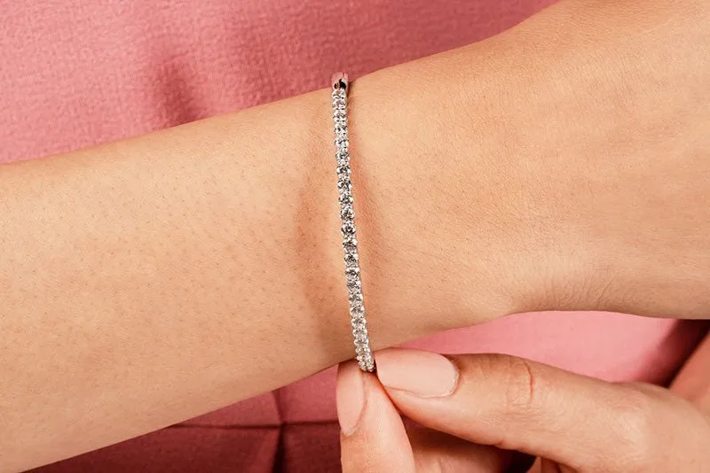 Diamond Top Lab-Grown Diamond Bangle with 1.44 ct.(finished) 2.6mm
