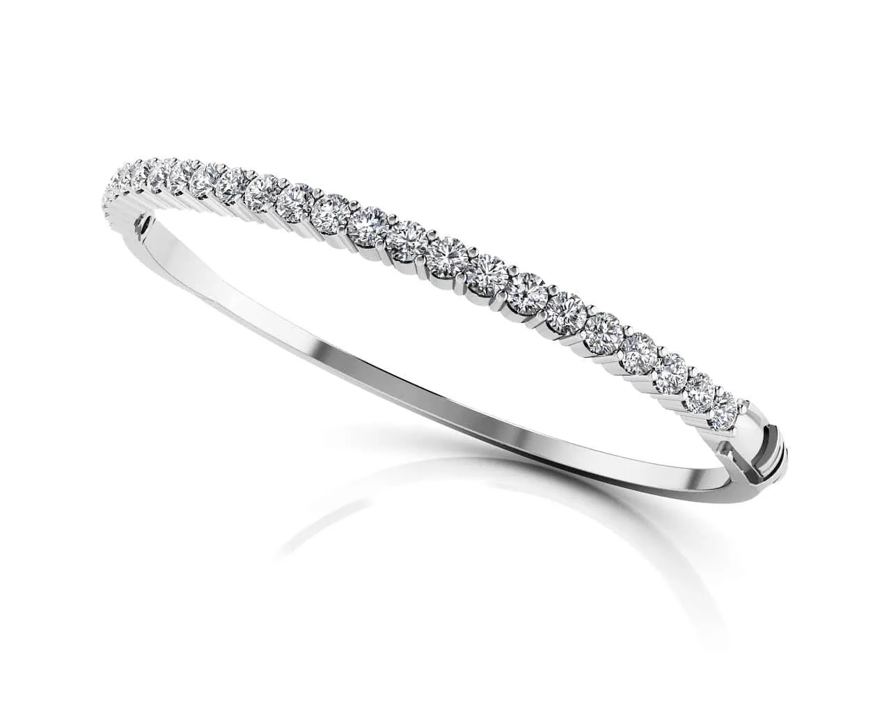 Diamond Top Lab-Grown Diamond Bangle with 1.44 ct.(finished) 2.6mm