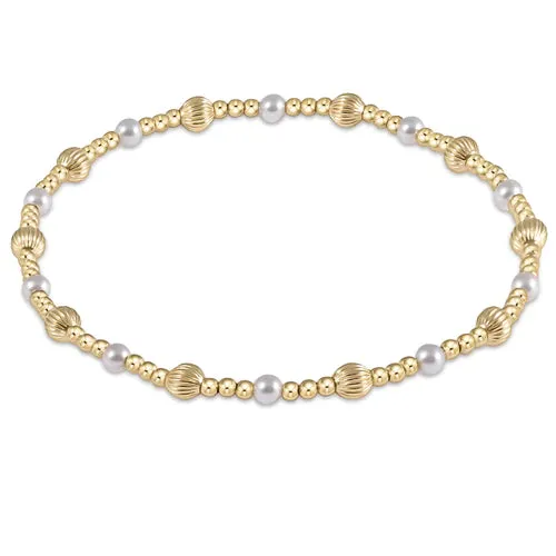 Dignity Sincerity Pattern Pearl 4mm Bead Bracelet