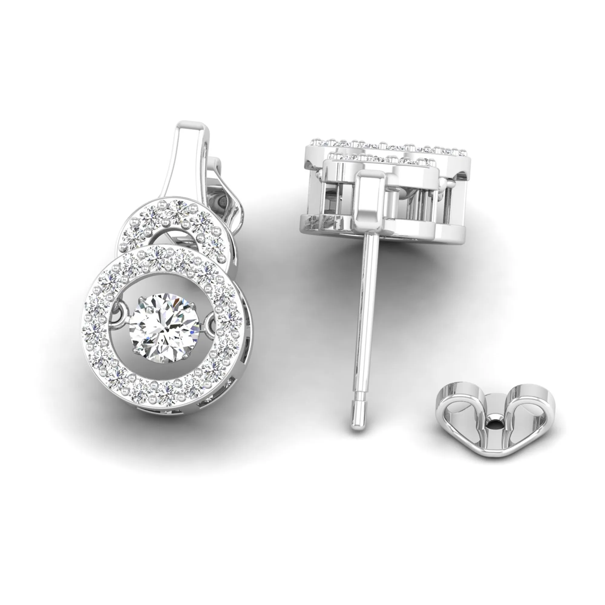 Door Knocker Drop Dancing Diamond Stud Earrings