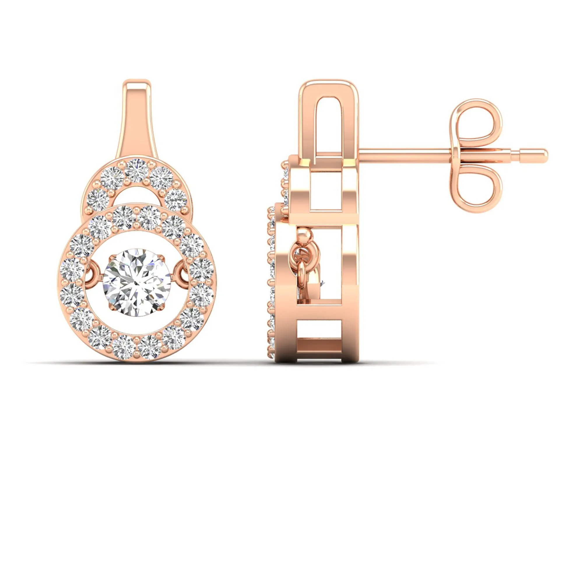 Door Knocker Drop Dancing Diamond Stud Earrings