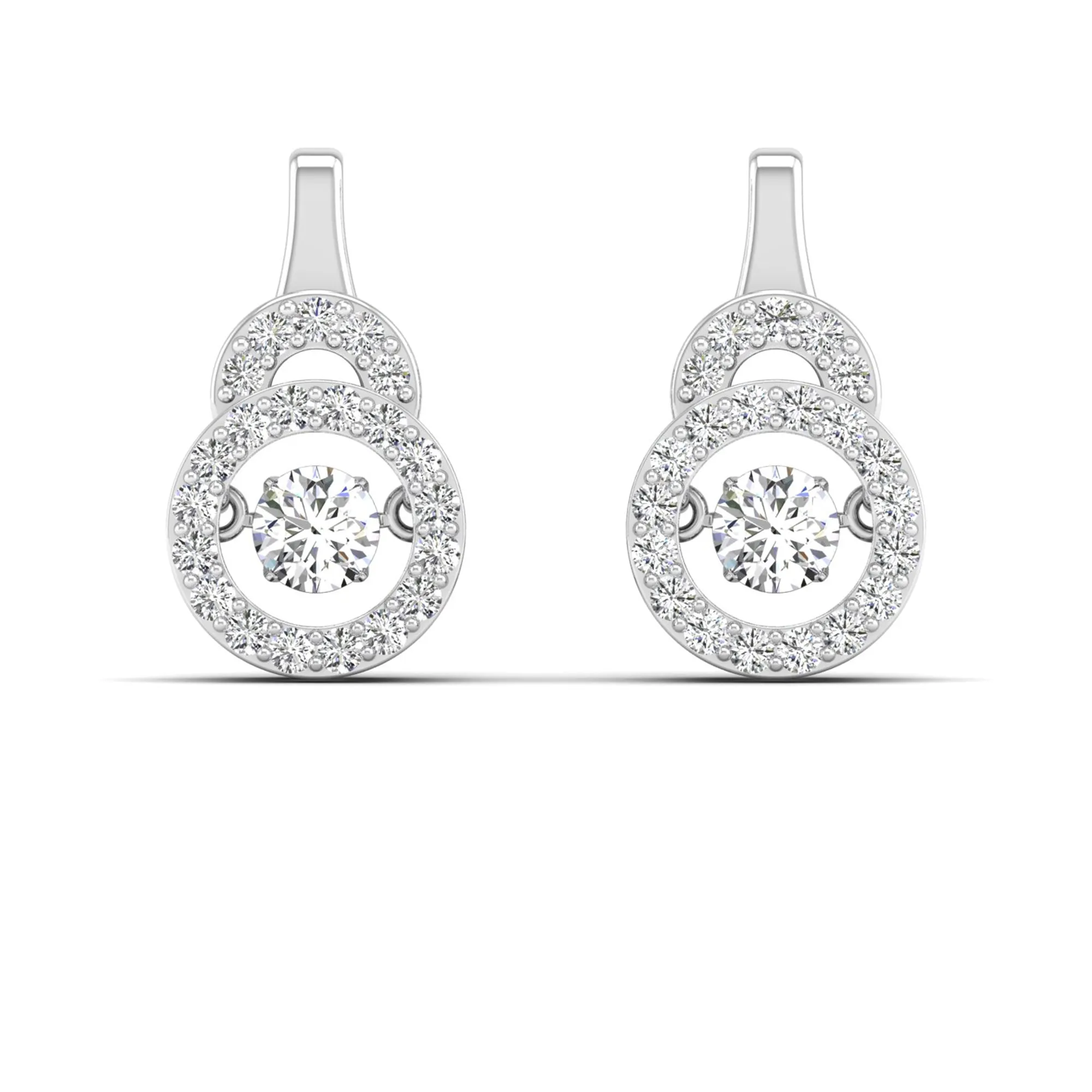 Door Knocker Drop Dancing Diamond Stud Earrings