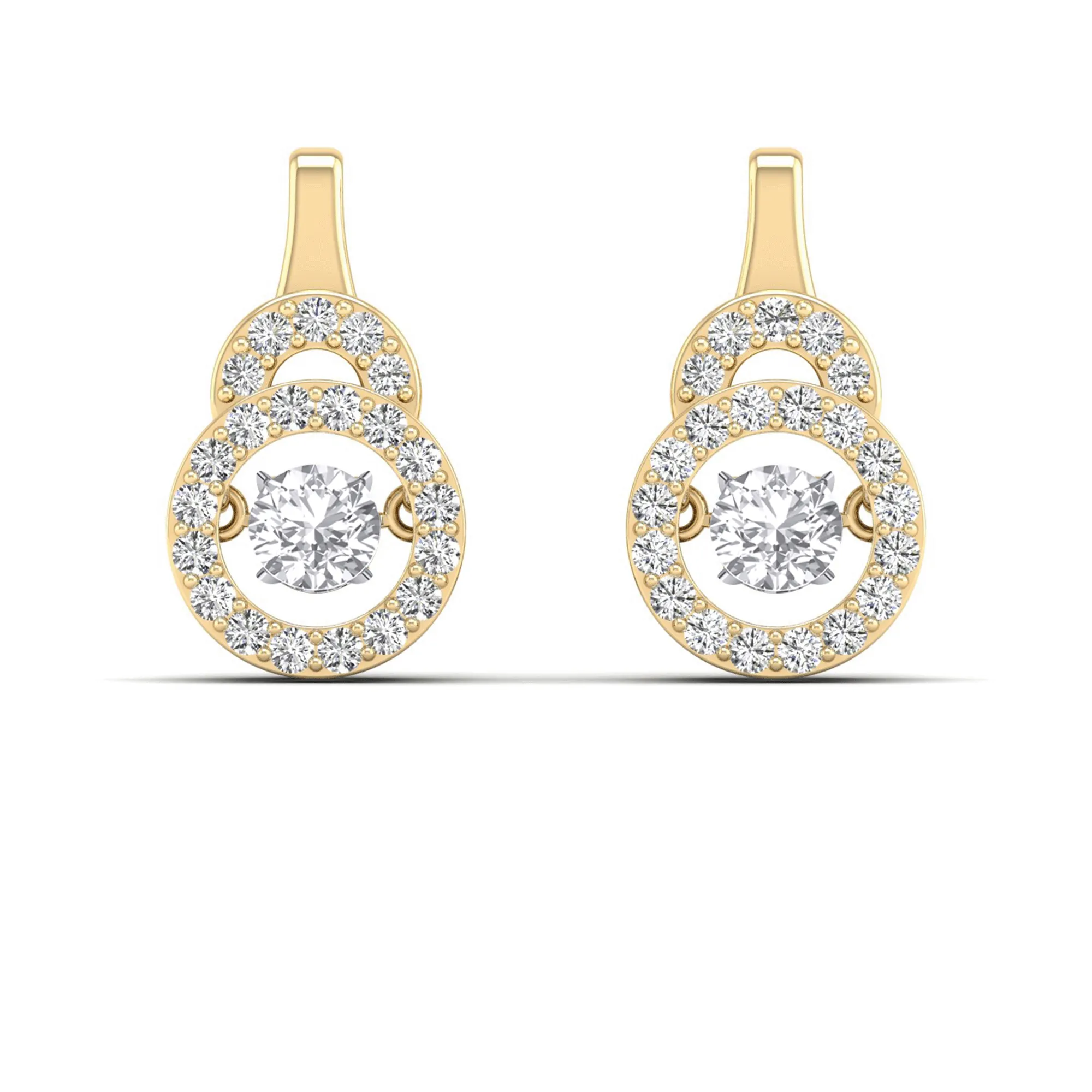 Door Knocker Drop Dancing Diamond Stud Earrings