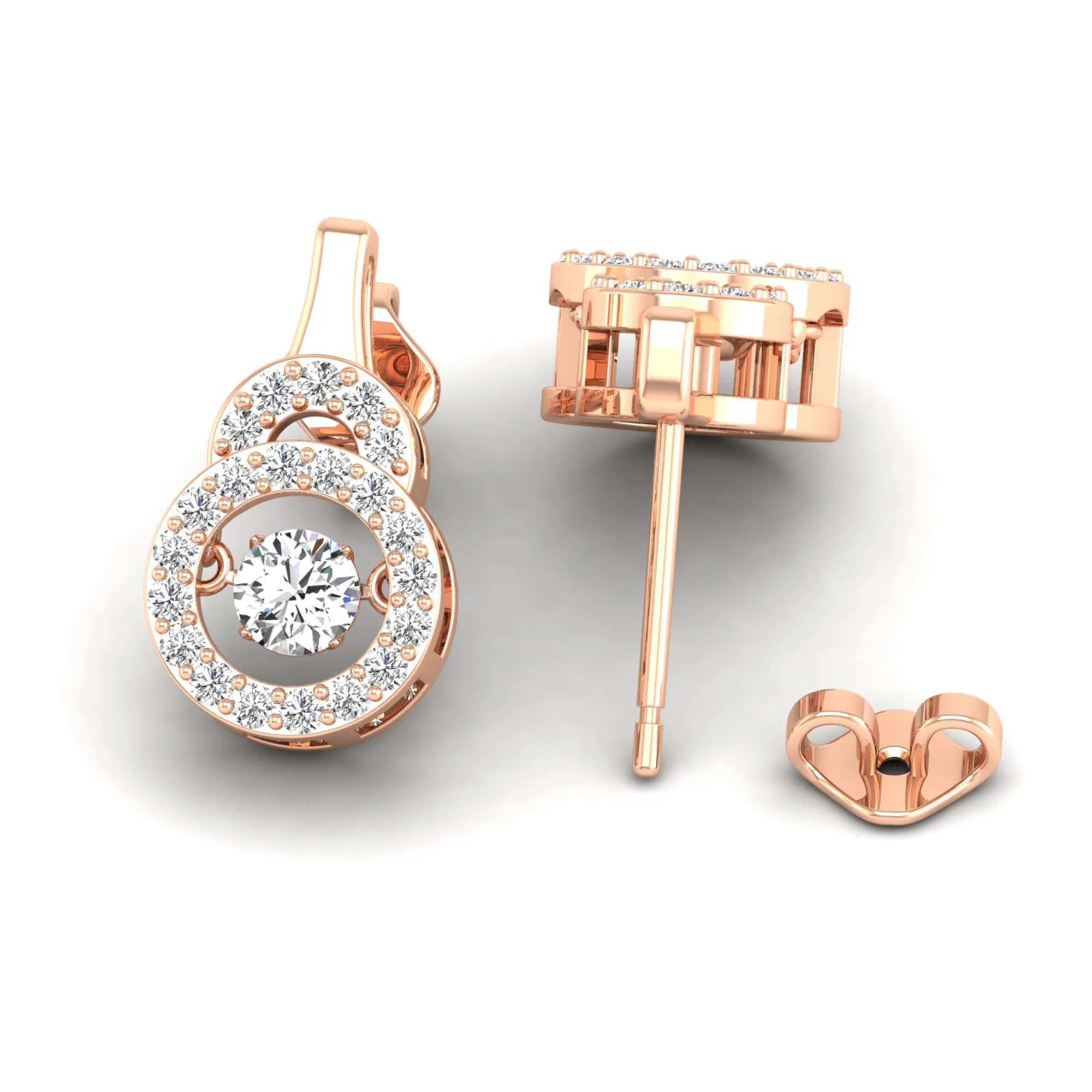 Door Knocker Drop Dancing Diamond Stud Earrings