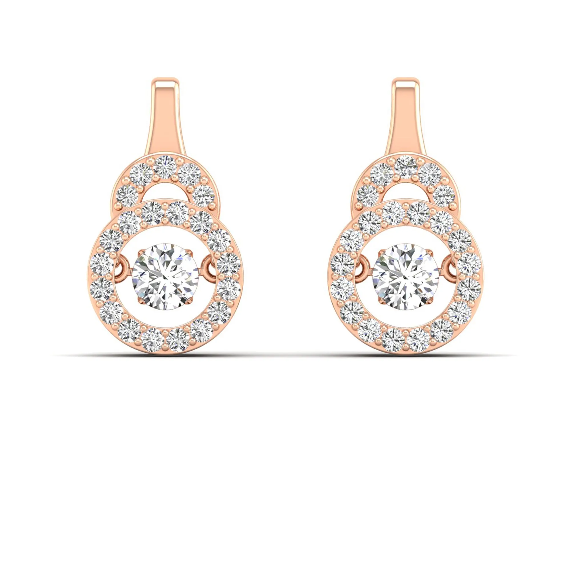 Door Knocker Drop Dancing Diamond Stud Earrings