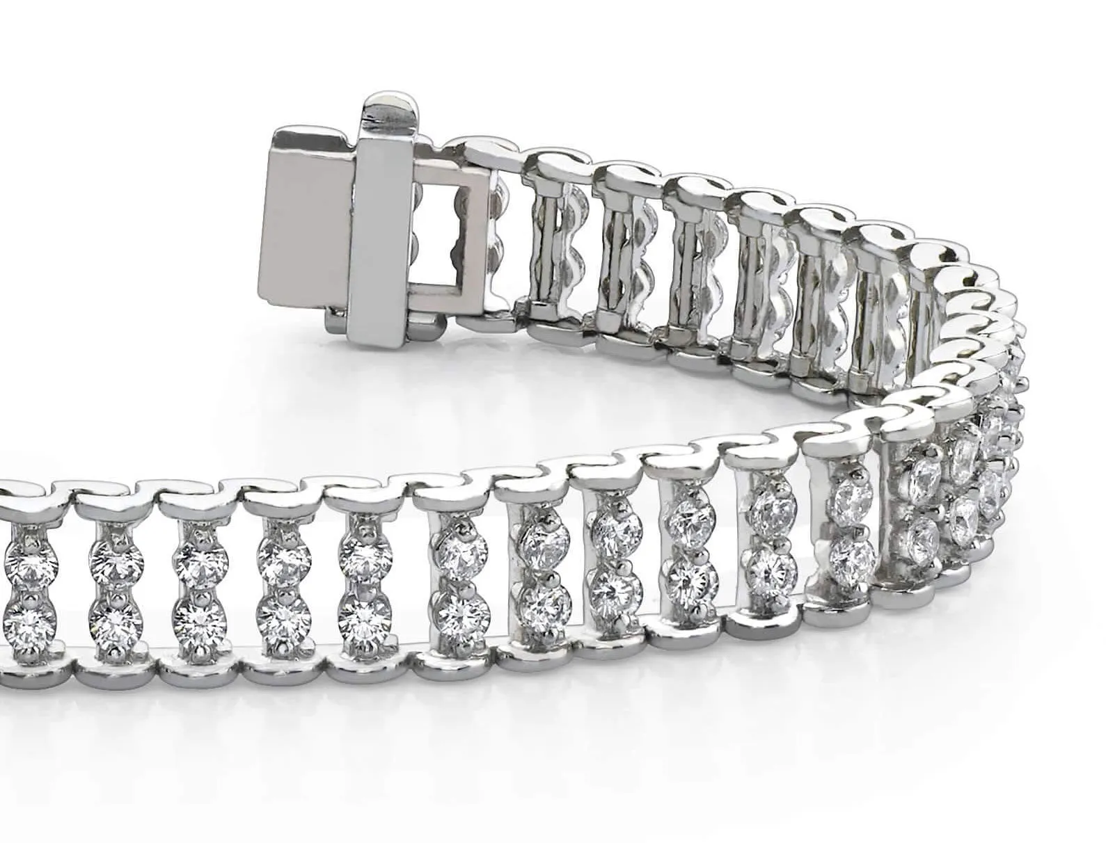 Double Diamond Candlestick Bracelet Lab-Grown Diamond with 4.08 ct.(finished) 2.25mm