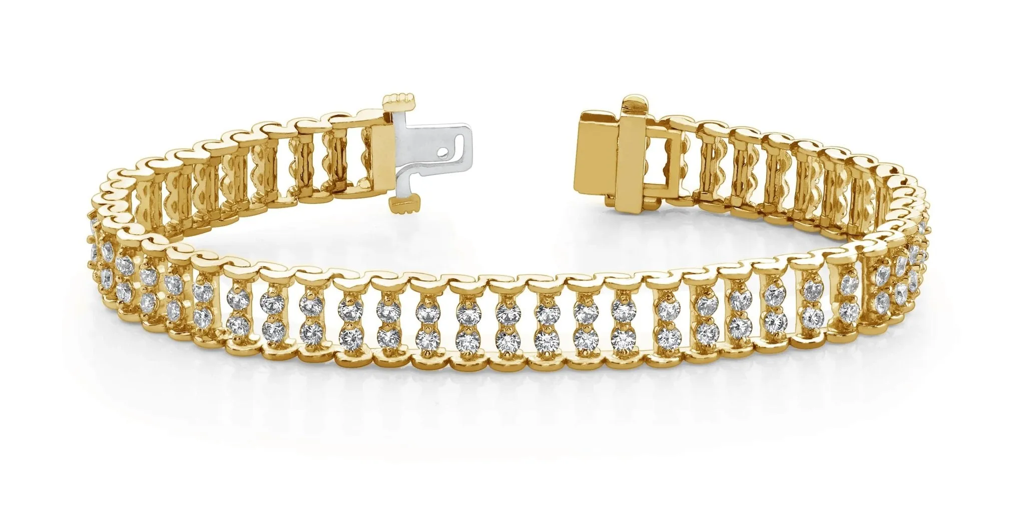 Double Diamond Candlestick Bracelet Lab-Grown Diamond with 4.08 ct.(finished) 2.25mm
