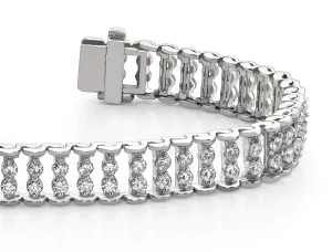 Double Diamond Candlestick Bracelet Lab-Grown Diamond with 4.08 ct.(finished) 2.25mm