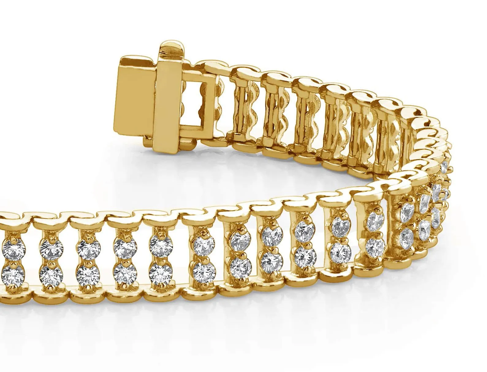 Double Diamond Candlestick Bracelet Lab-Grown Diamond with 4.08 ct.(finished) 2.25mm