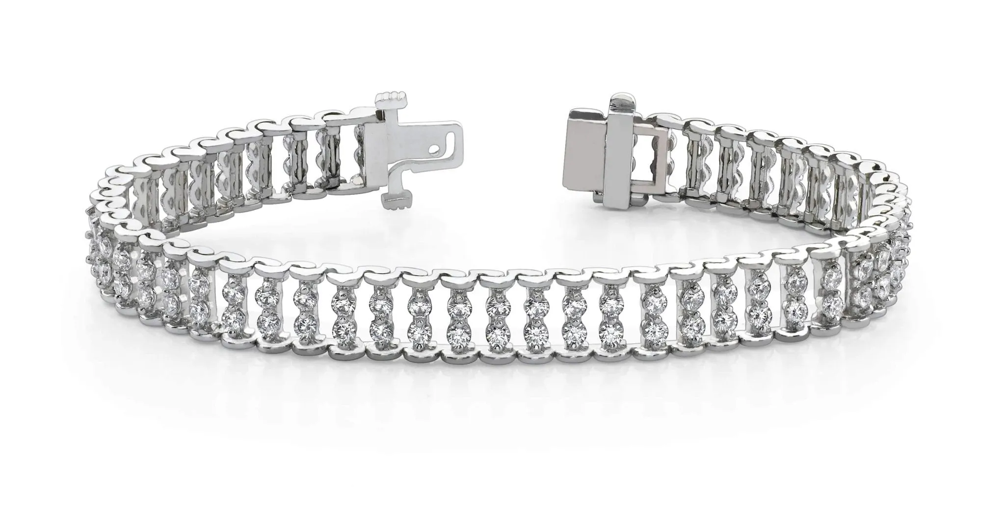 Double Diamond Candlestick Bracelet Lab-Grown Diamond with 4.08 ct.(finished) 2.25mm