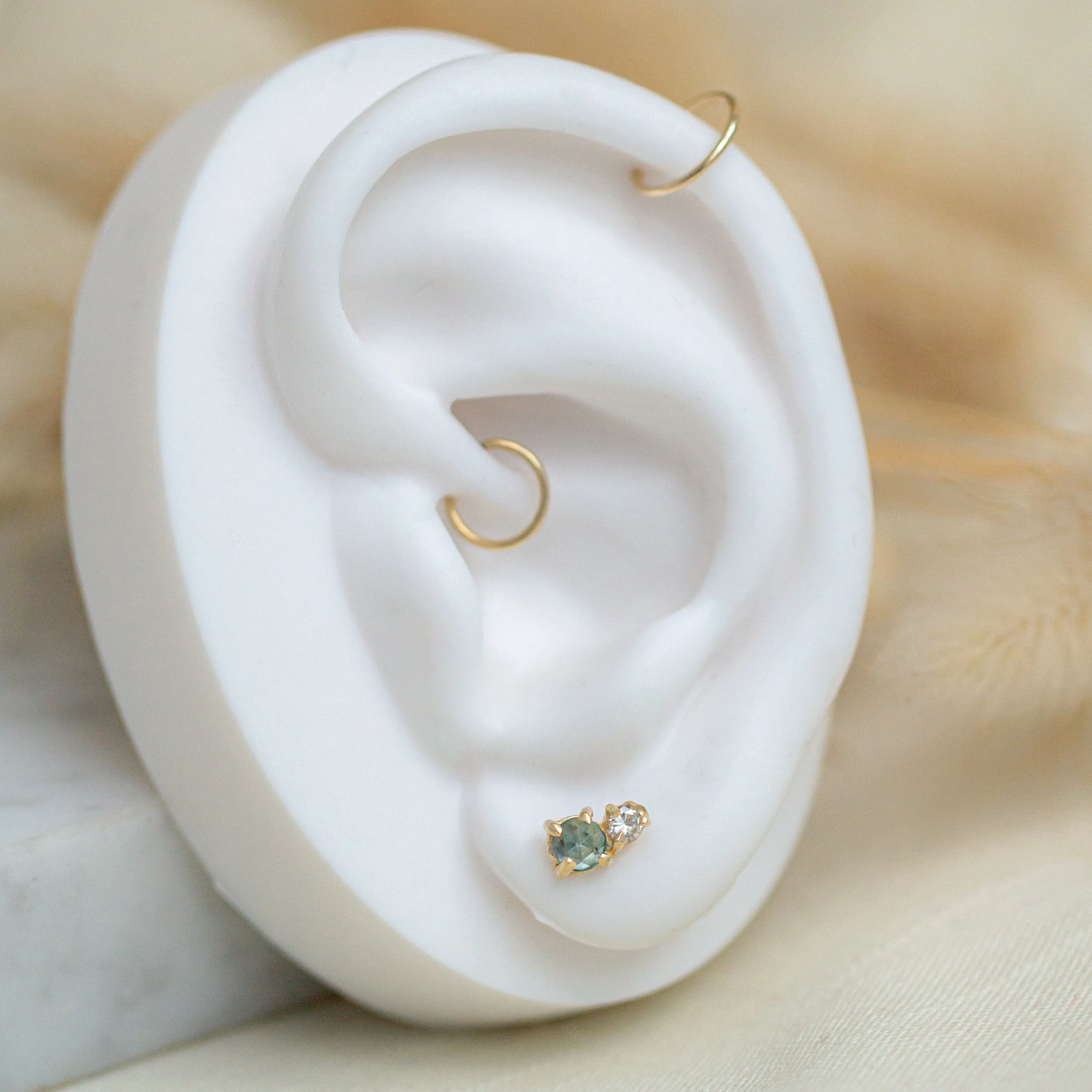 Double Dutch Earrings | 14k Sapphire & Diamond