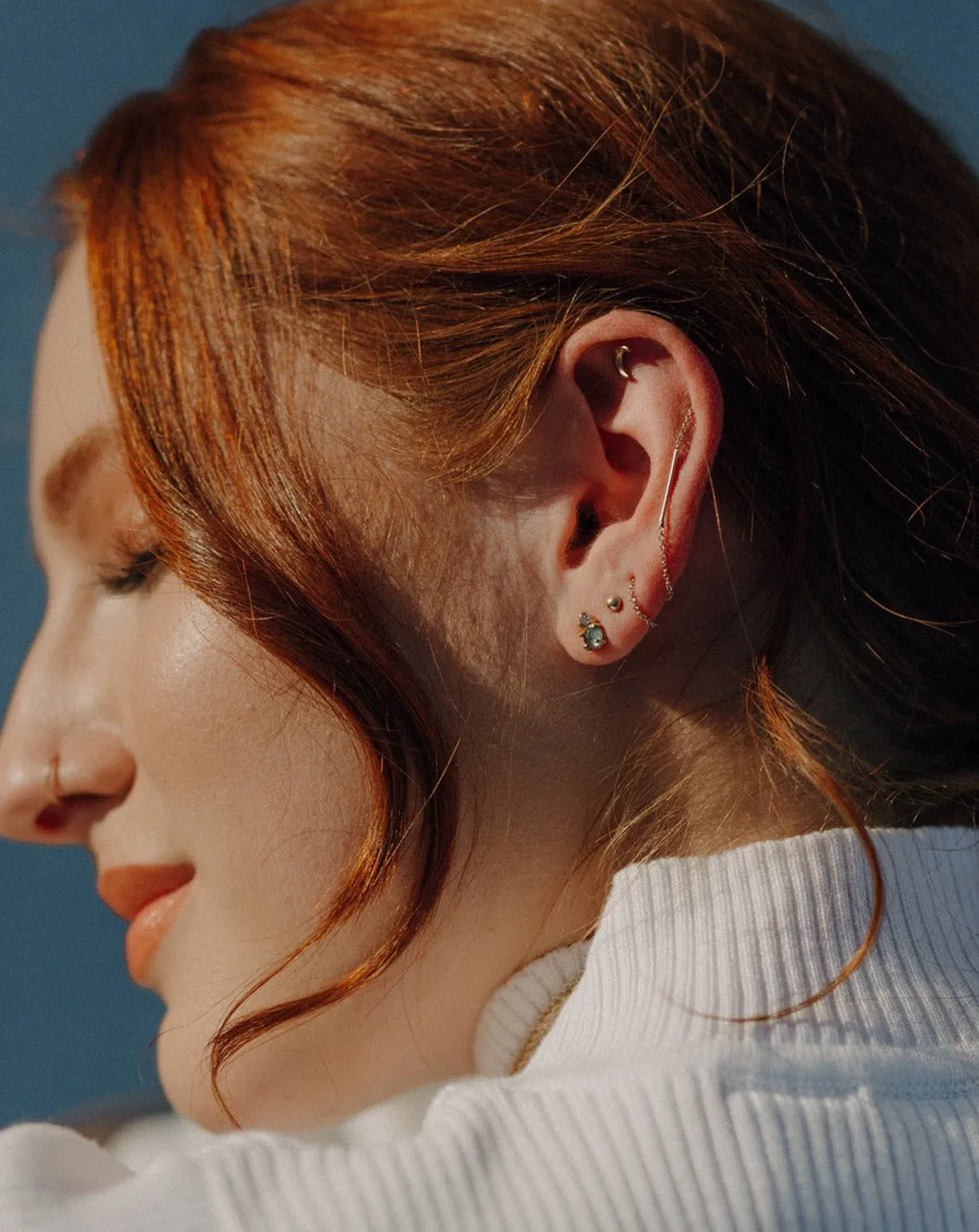 Double Dutch Earrings | 14k Sapphire & Diamond