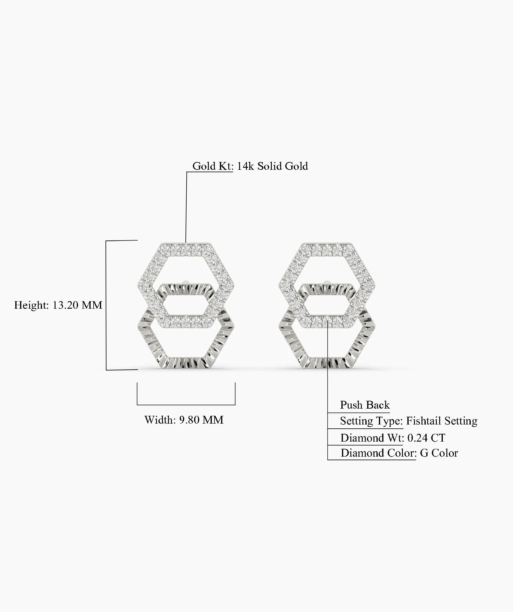 Double Hex Spark Earrings