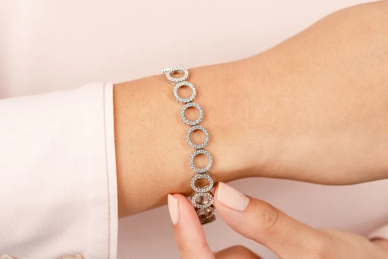 Dripping With Diamonds Circle Link Bracelet Lab-Grown Diamond with 5.40 ct.(finished) 1.6mm