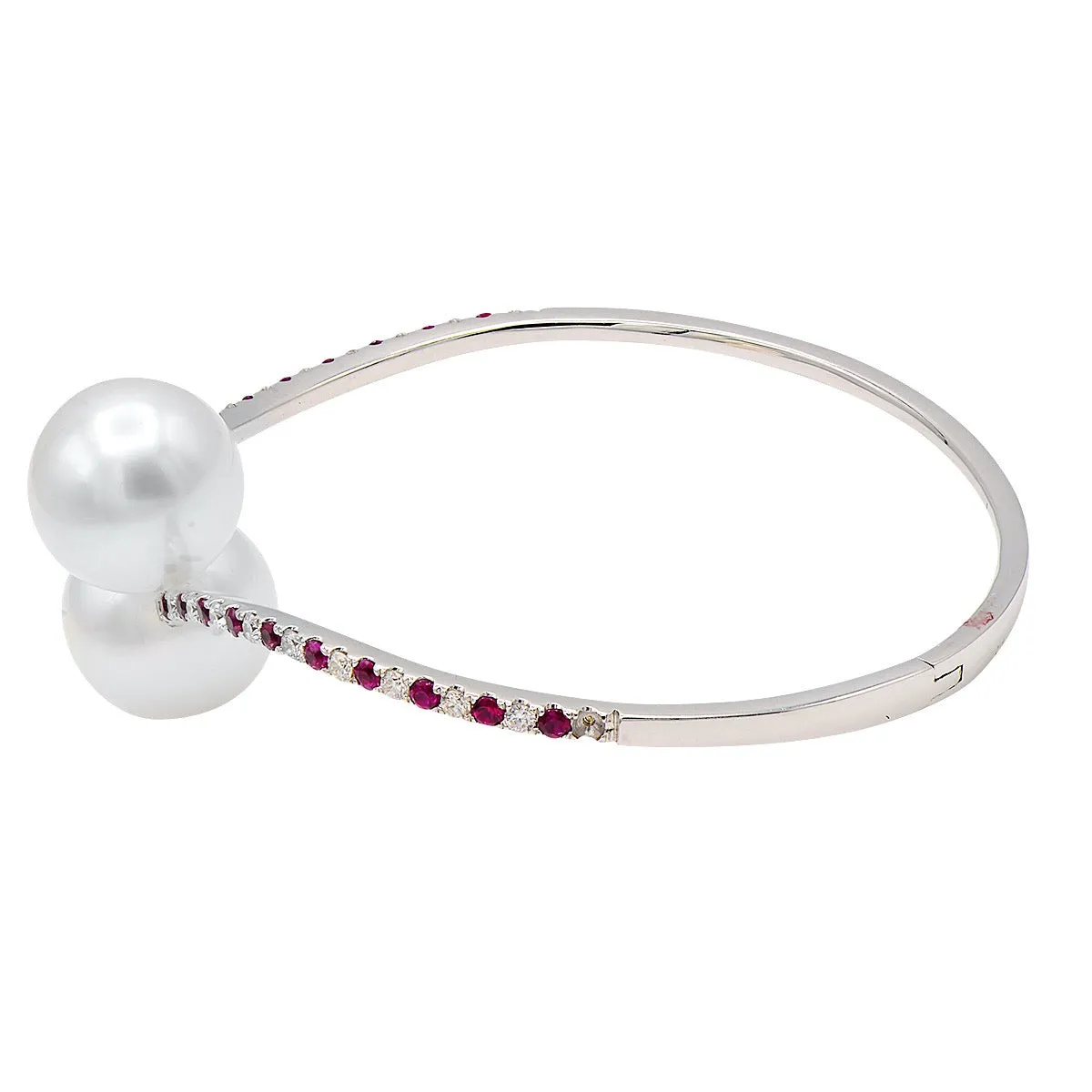DSL South Sea Pearl Bangle with Diamonds & Rubies