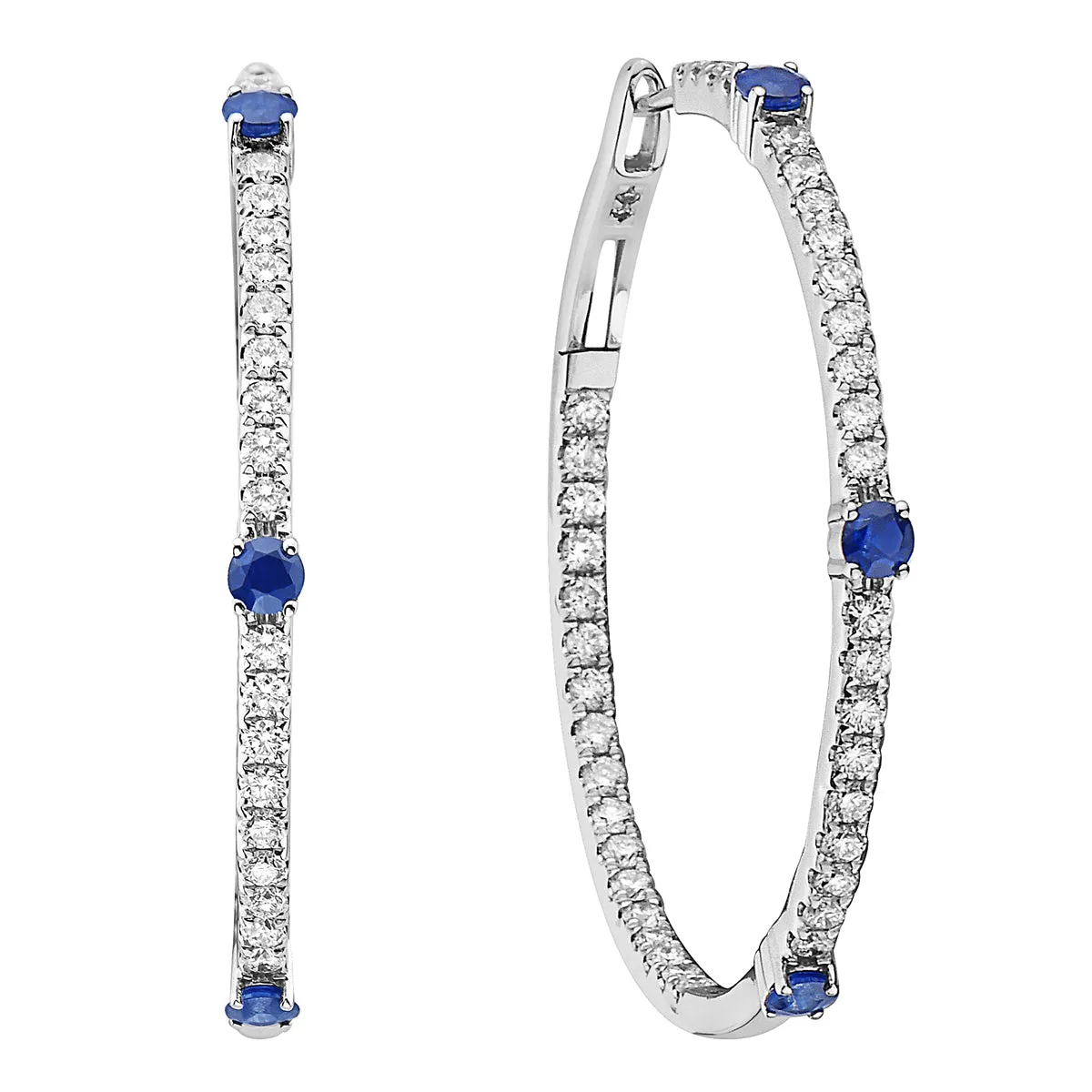 Earrings 14KW/10.1G 6SAPP-0.70CT 82RD-1.58CT
