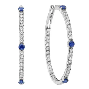 Earrings 14KW/10.1G 6SAPP-0.70CT 82RD-1.58CT