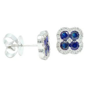 Earrings 14KW/1.9G 8SAPP-0.89CT 42RD-0.26CT