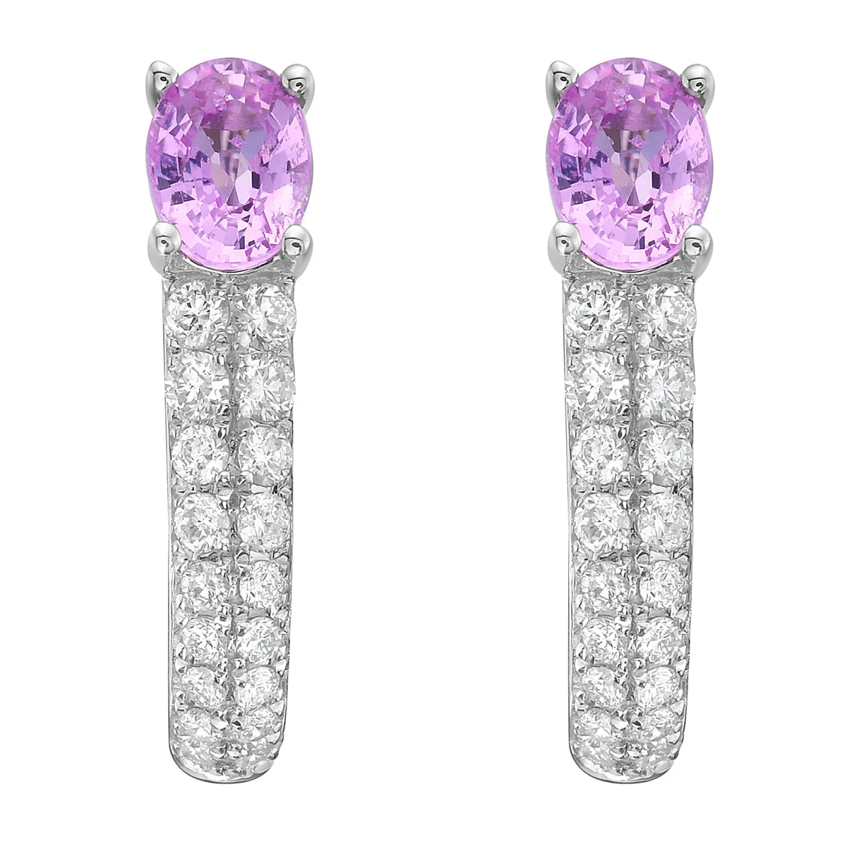 Earrings 14KW/2.6G 2P.SAPP-0.76CT 36RD-0.33CT