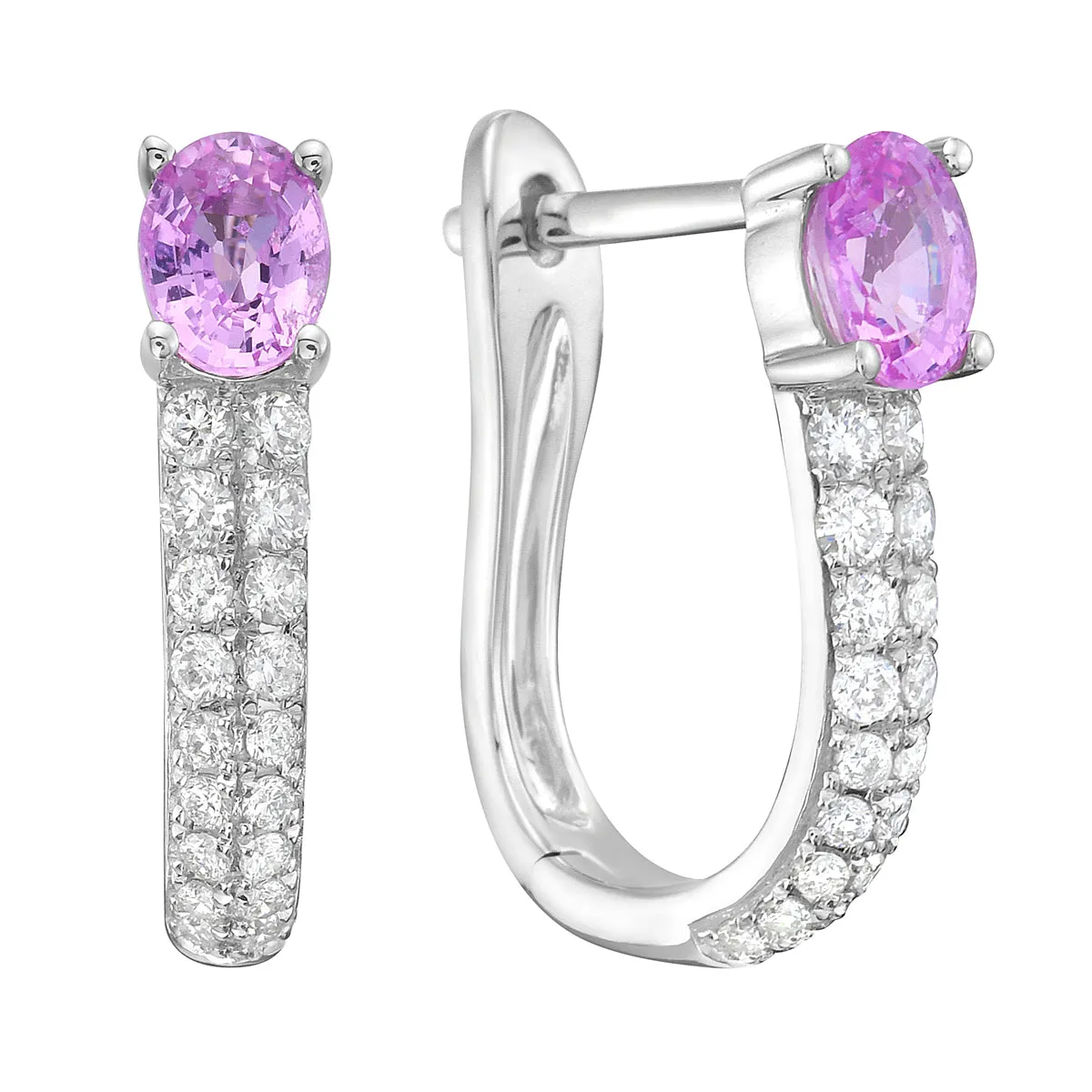 Earrings 14KW/2.6G 2P.SAPP-0.76CT 36RD-0.33CT