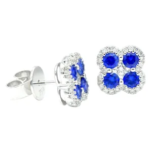 Earrings 18KW/3.3G 8SAPP-0.86CT 58RD-0.40CT