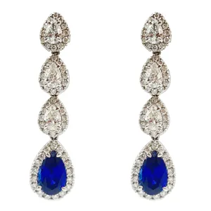 Earrings 18KW/5.7G 2SAPP-2.38CT 6PR-0.99CT 106RD-0.68CT