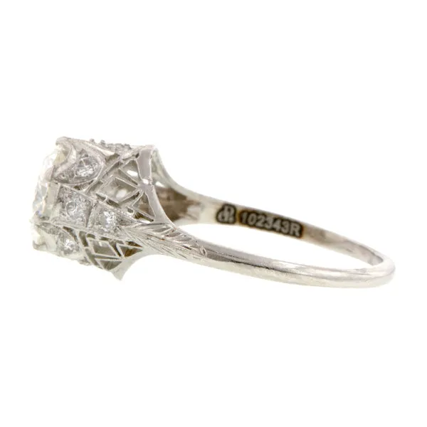 Edwardian Filigree Engagement Ring, RBC 1.16ct