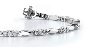 Elliptical Link Lab-Grown Diamond Bracelet with 0.95 ct.(finished) 1.5mm, 2.1mm