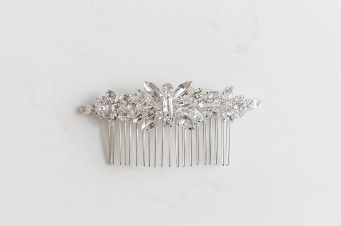 Elsa Silver Crystal Wedding Hair Comb