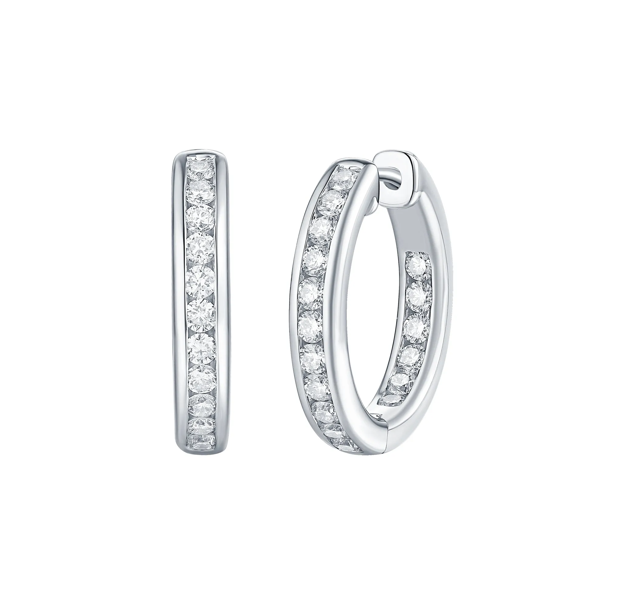 Essentials 1ct Channel Inside-out Diamond Hoops <br> E-00105WHT