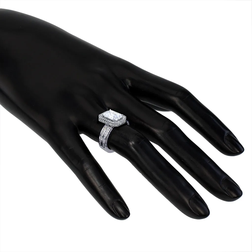 Eternal Love Diamond Emerald Halo Engagement Ring