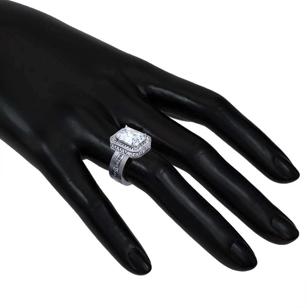 Eternal Love Diamond Emerald Halo Engagement Ring