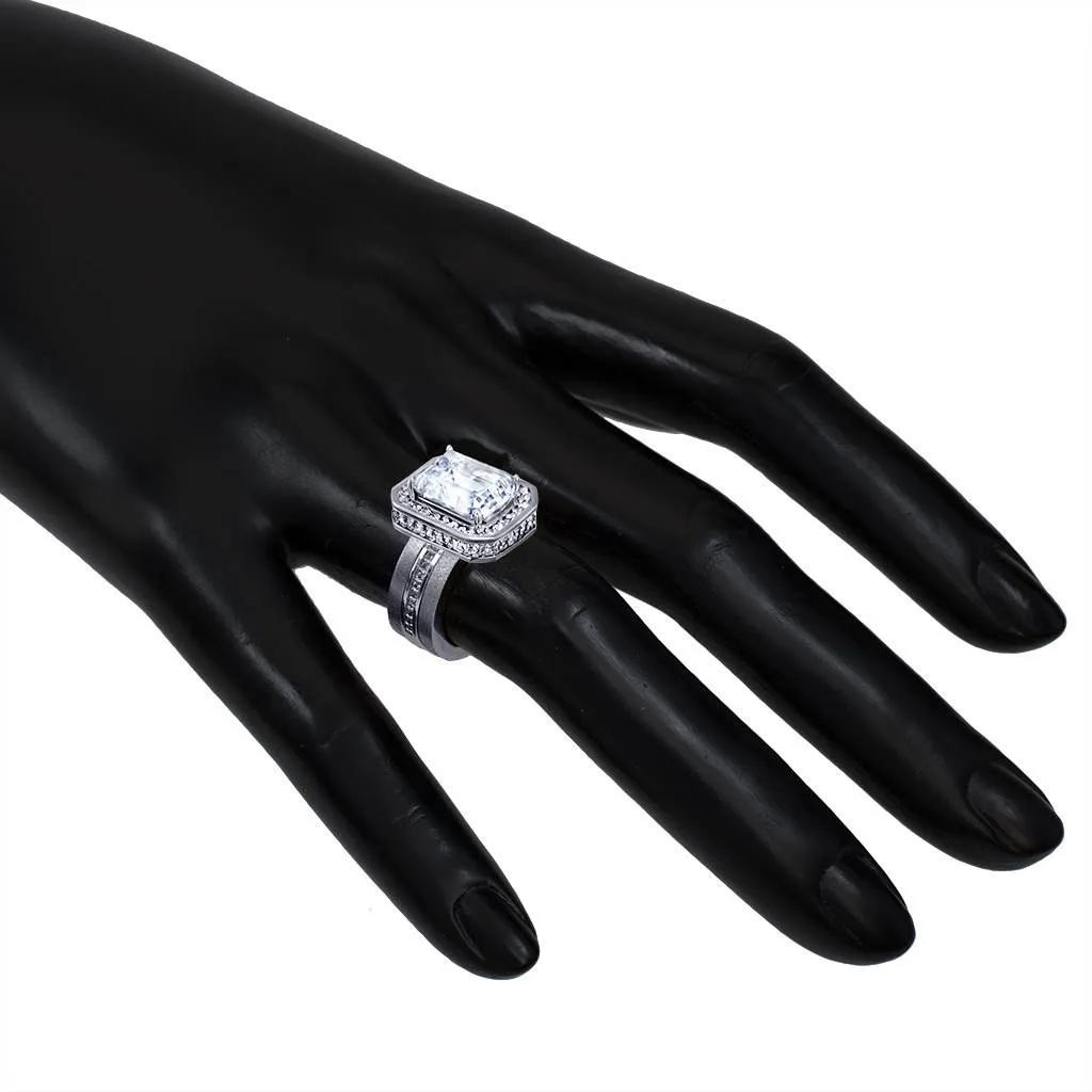 Eternal Love Diamond Emerald Halo Engagement Ring