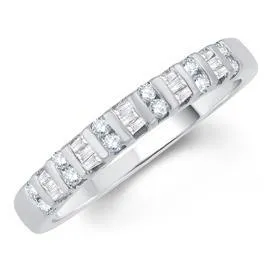 EternalDia Round & Baguette Diamond Anniversary Band