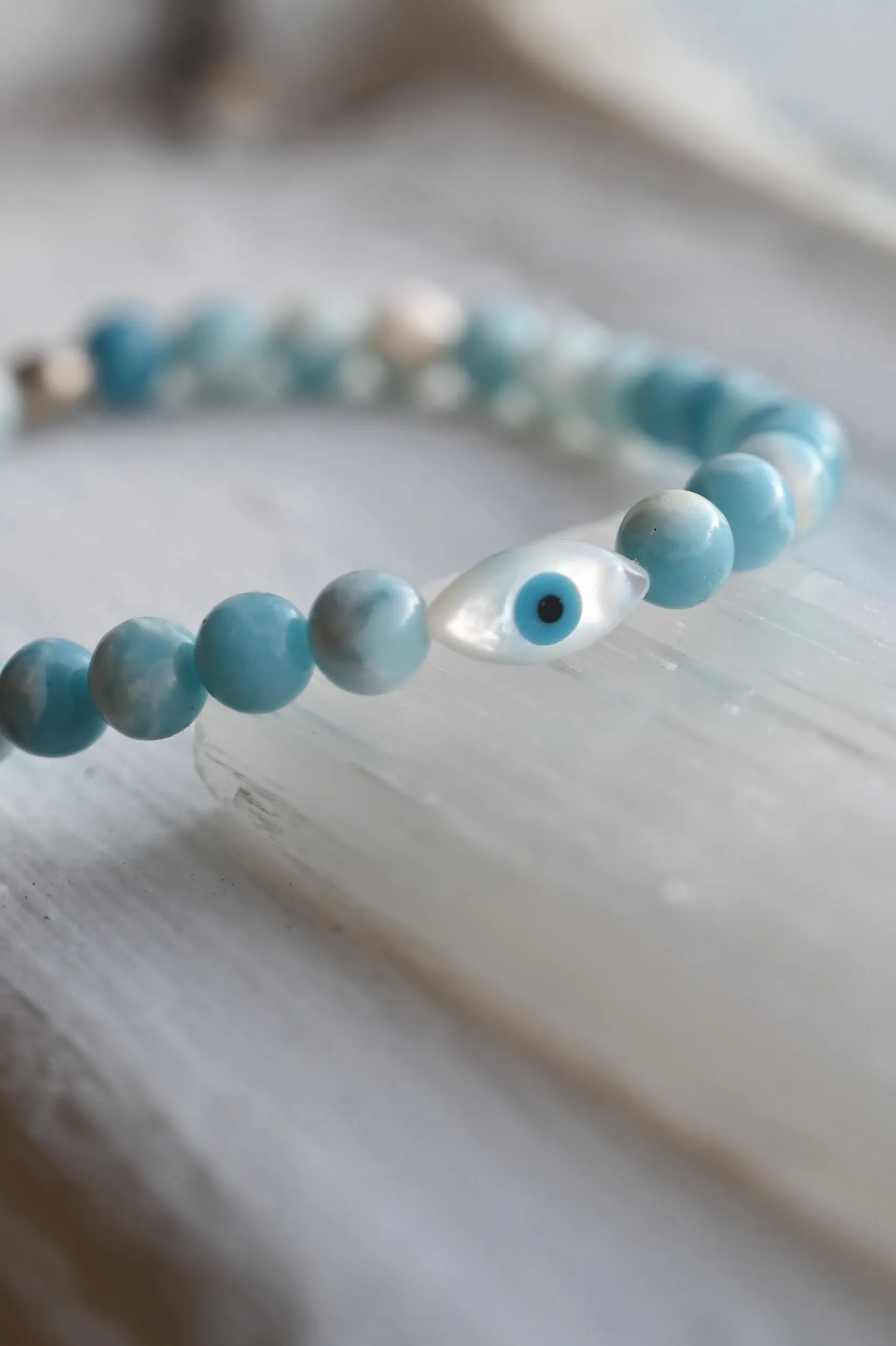 Evil Eye Larimar Bracelet