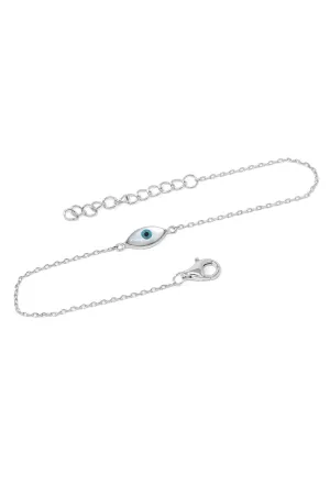 Evil Eye Sterling Silver Chain Bracelet