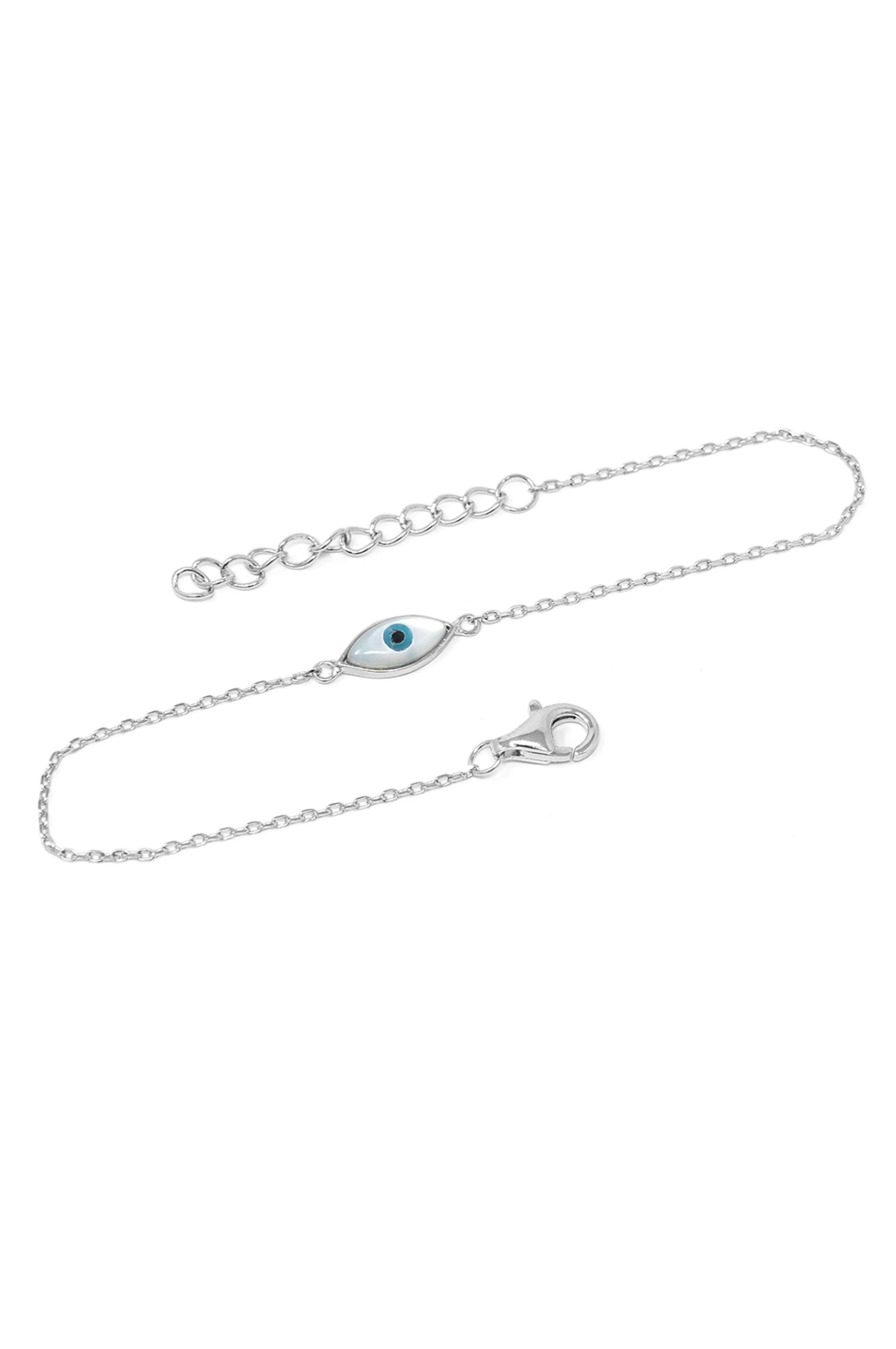 Evil Eye Sterling Silver Chain Bracelet