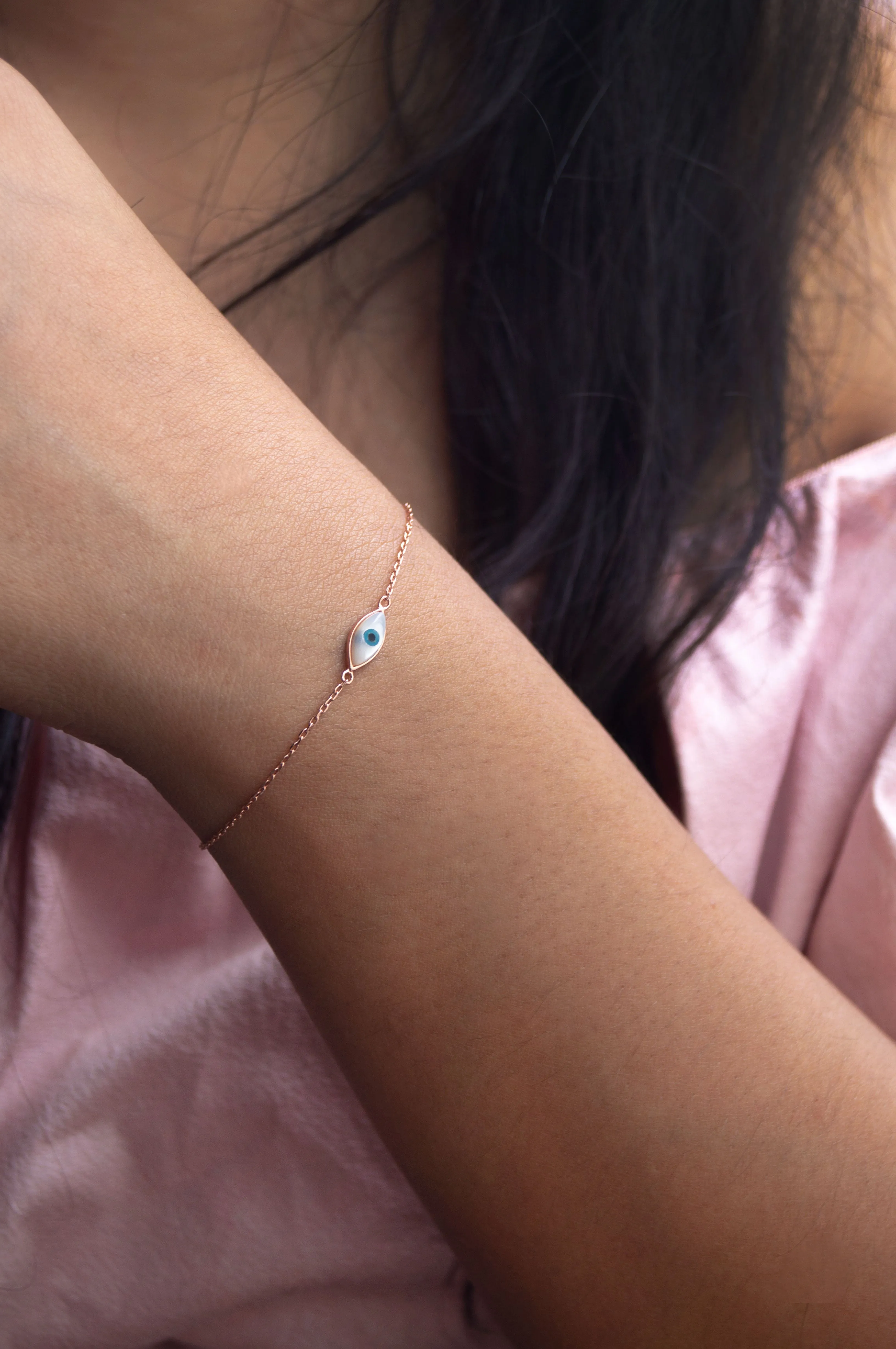 Evil Eye Sterling Silver Chain Bracelet