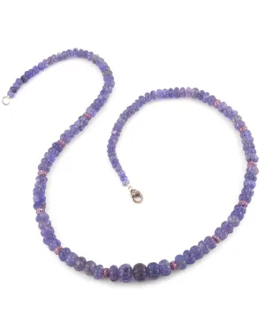 Faceted Tanzanite and Pink Sapphire Necklace