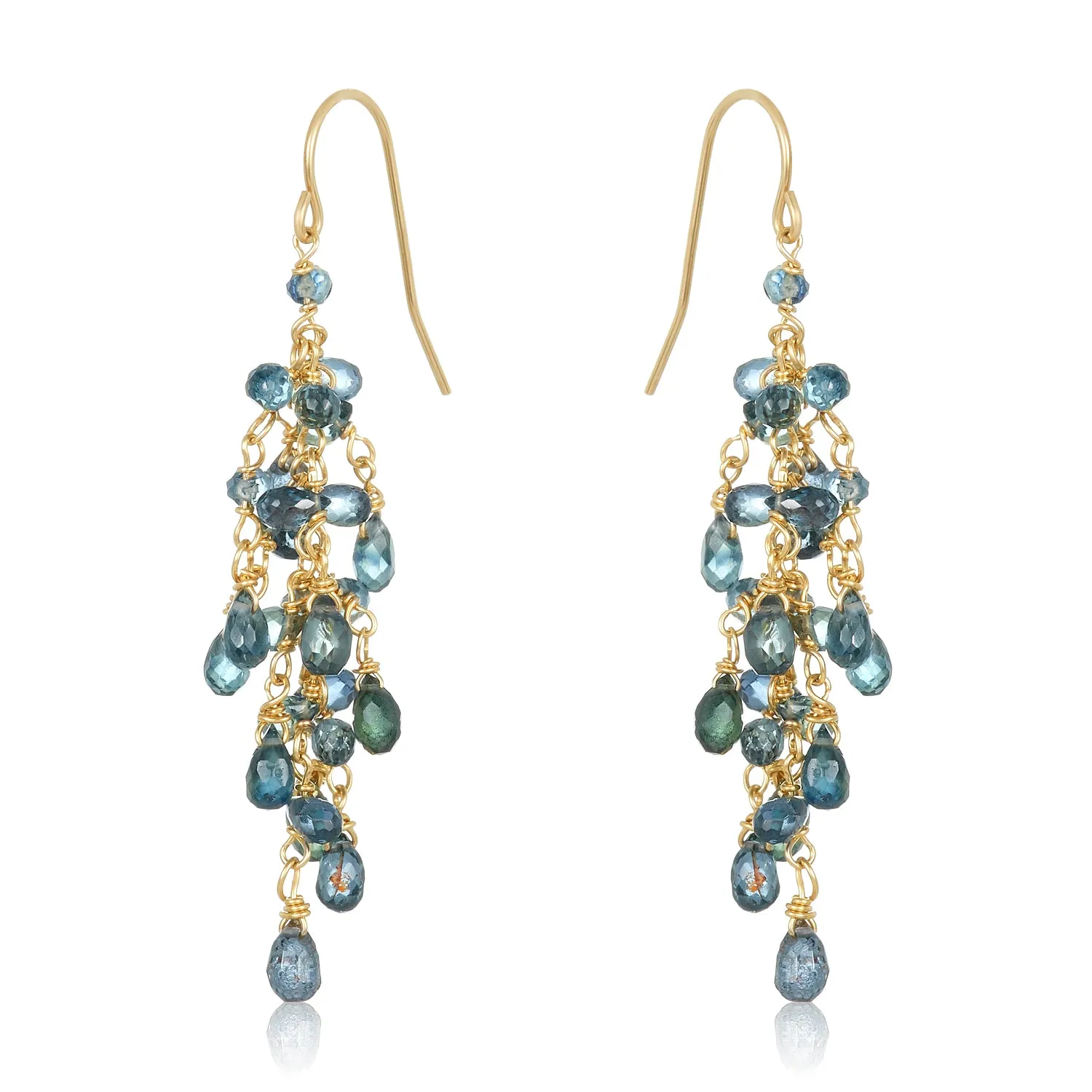 Fanny Green Sapphires Clusters Earrings