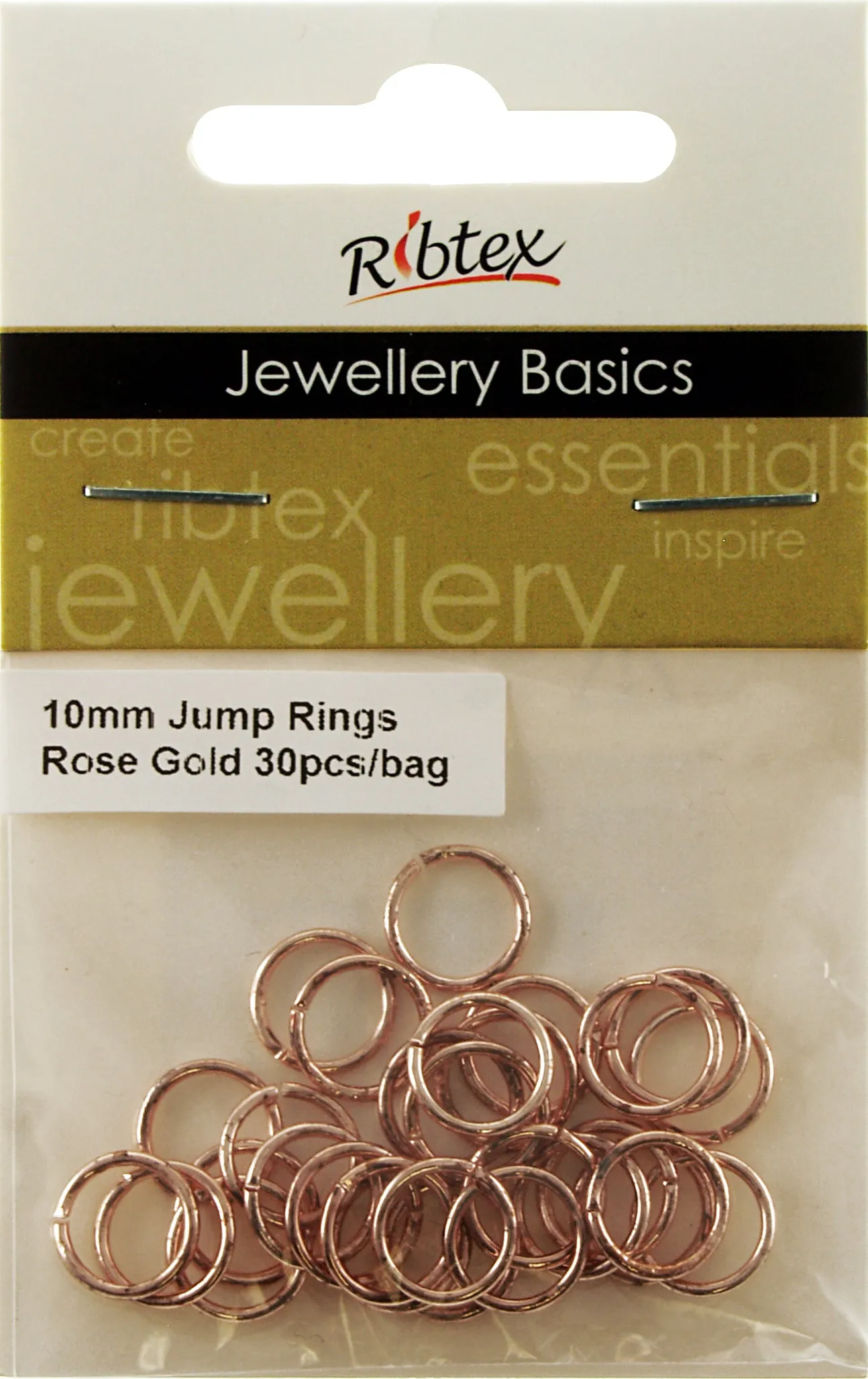 FINDINGS JUMP RINGS ROSE GOLD 10MM 30PC