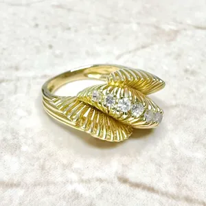 Fine Vintage 1960’s 14 Karat Yellow Gold Diamond Cocktail Ring