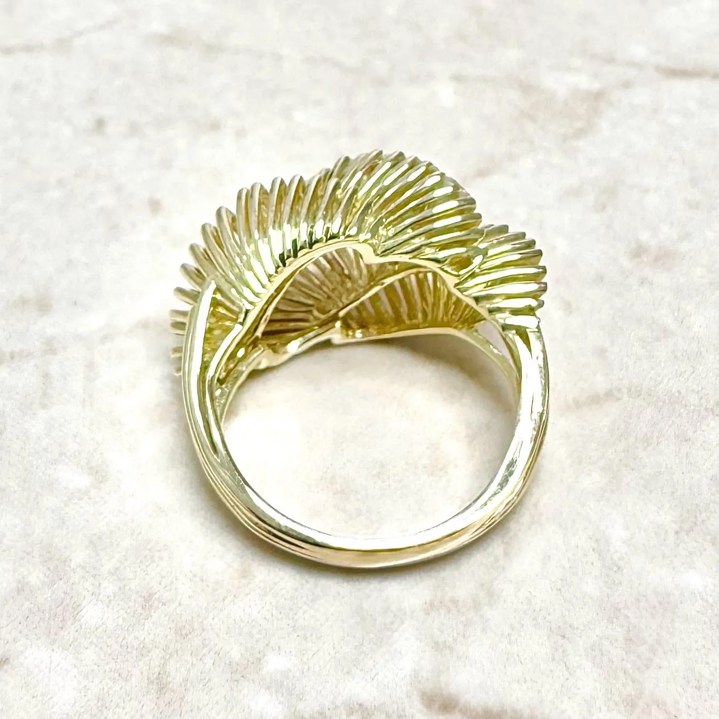 Fine Vintage 1960’s 14 Karat Yellow Gold Diamond Cocktail Ring