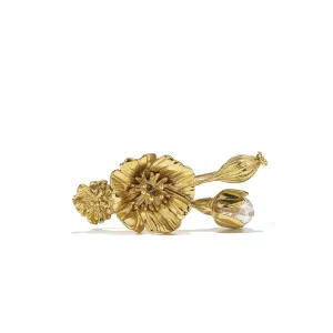 Fleur de Pavot Poppy Flower Bouquet Brooch