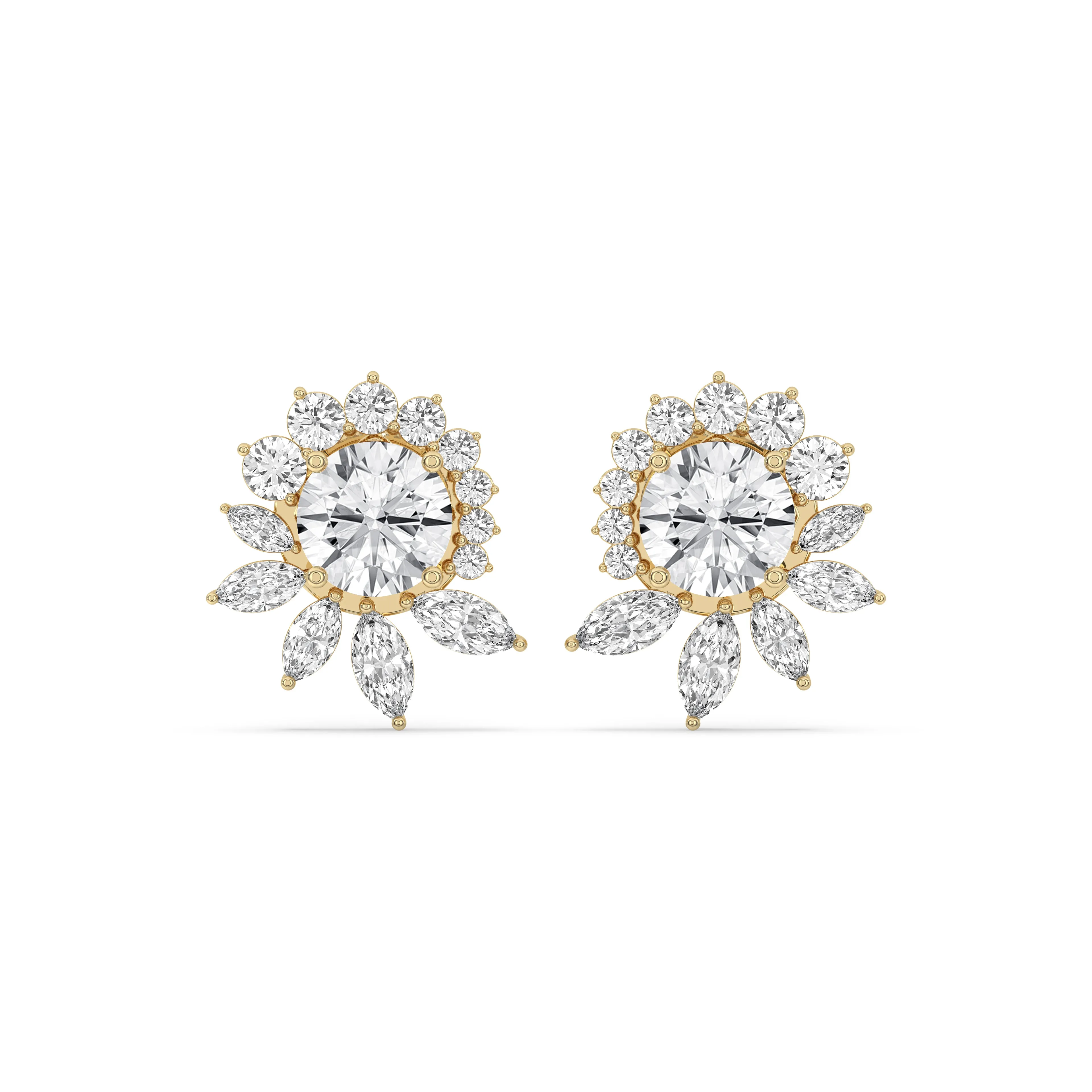 Floral Cluster Stud Earrings