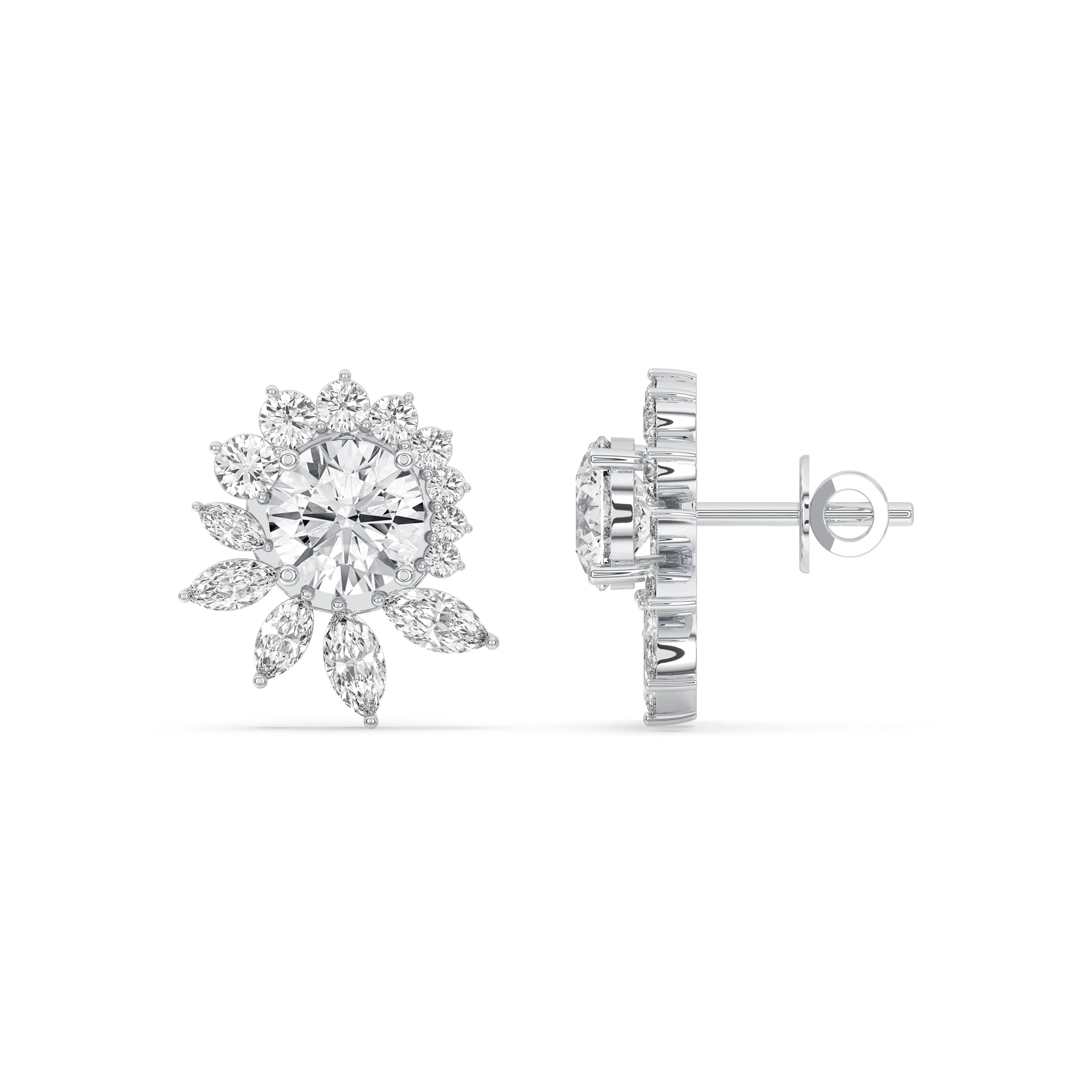 Floral Cluster Stud Earrings